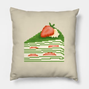 Matcha Strawberry Crepe cake Pillow