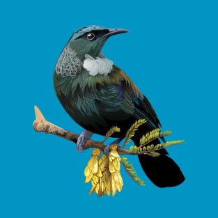 Tui In A Kōwhai Tree T-Shirt