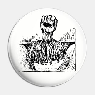 The Hand That Will Rule The World - Refinished, IWW, Labor Union, Socialist, Leftist Pin