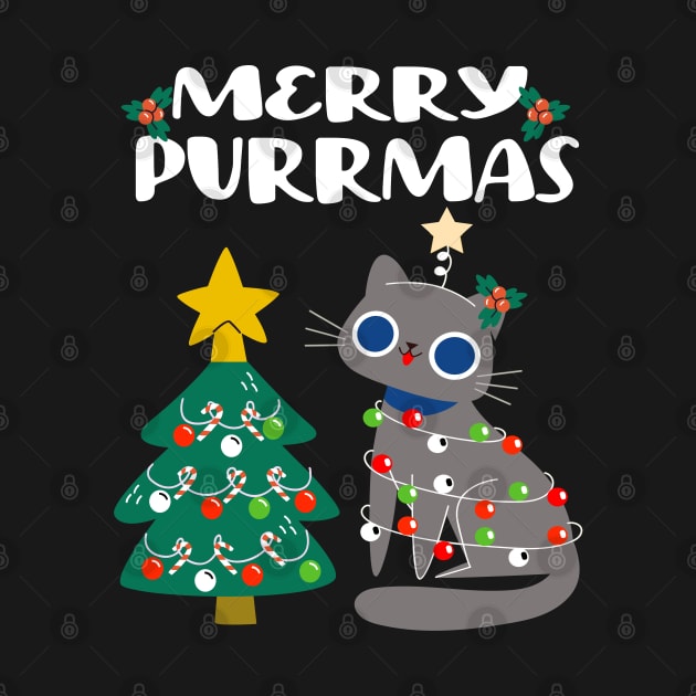 Merry Purrmas - For Christmas Holiday Cat Lovers by Outrageous Flavors