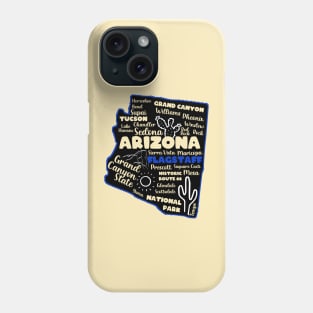 Arizona Flagstaff map arizona state usa arizona tourism Flagstaff tourism Phone Case