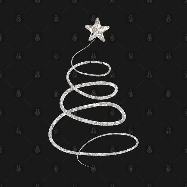 Minimalistic Silver Faux Glitter Star Christmas Tree by Felicity-K