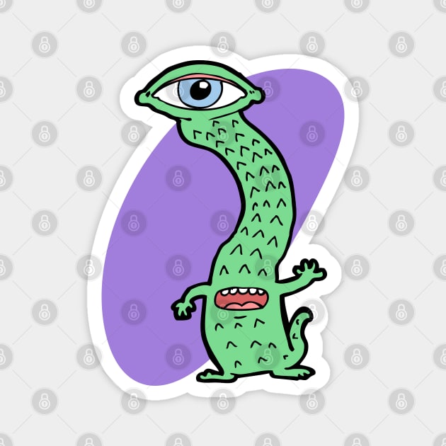 Alien Art | Goofy Retro 90s UFO Design Magnet by pawsitronic