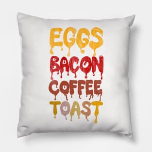 Eggs Bacon Coffee Toast Pillow