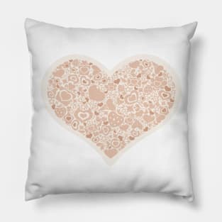Valentites heart of objects beige Pillow