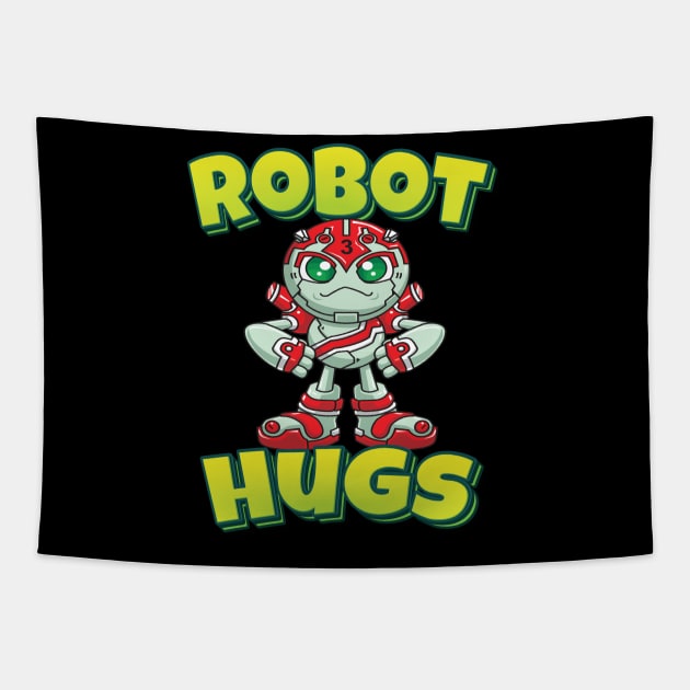 Robot Hugs Tapestry by ProjectX23