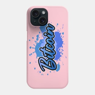 Bitcoin street art blue color Phone Case