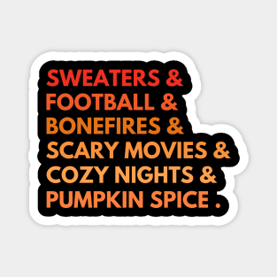 Sweaters Football Bonefires Pumpkin Spice Retro Vintage Funny Fall Season Magnet