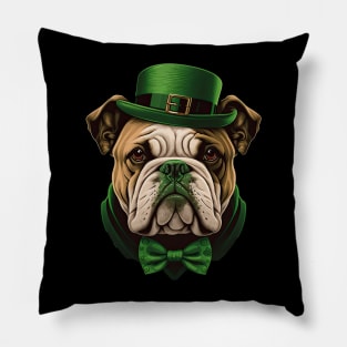 Bulldog St Patrick's Day Pillow