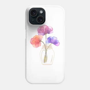 Mason Jar With Flowers Phone Case