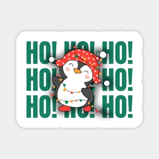 Ho Ho Ho Christmas Penguin Celebration Magnet