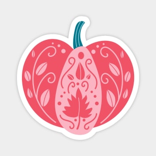 Pink Decorative Pumpkin Magnet