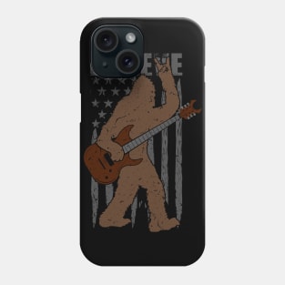 Bigfoot guitar rock and roll - Believe Sasquatch retro vintage Phone Case