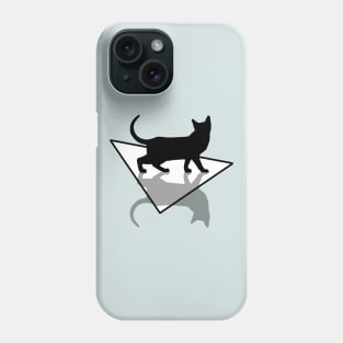 Black Cat with Shadow on Ice Phone Case