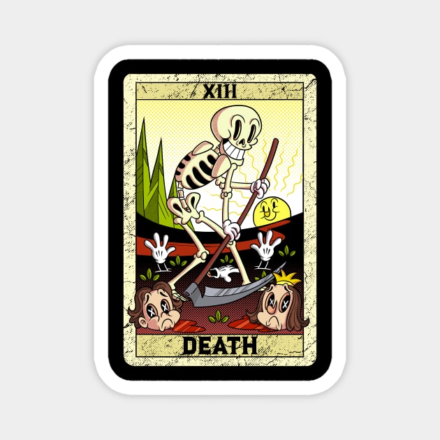 Grim Reaper - Death Tarot Card cartoon - number 13 Occult Magnet by Juandamurai