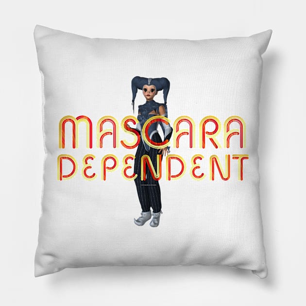 Mascara Dependent Pillow by teepossible