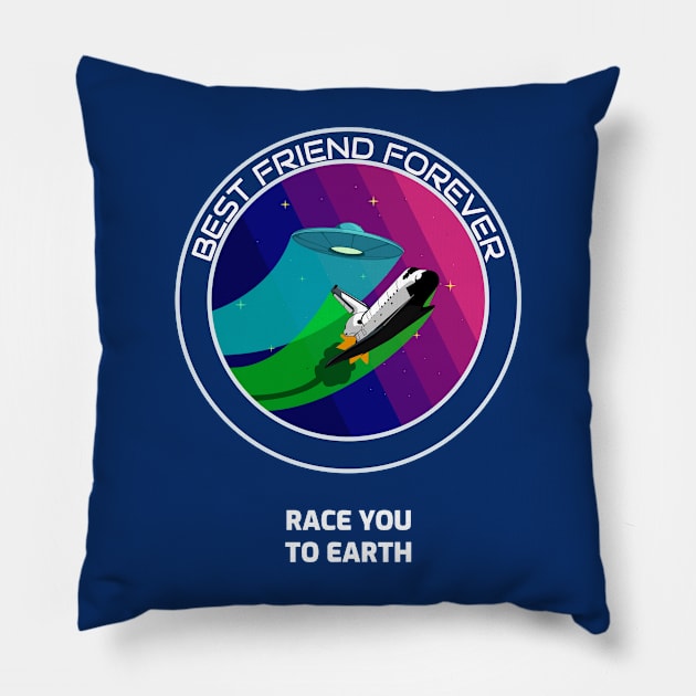 Interstellar BFFs: Race You To Earth! Pillow by Life2LiveDesign