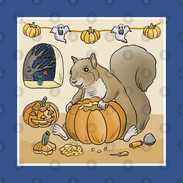 Pumpkin carving squirrel by doodletokki