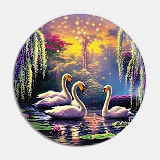 Dreamy Swans Pin