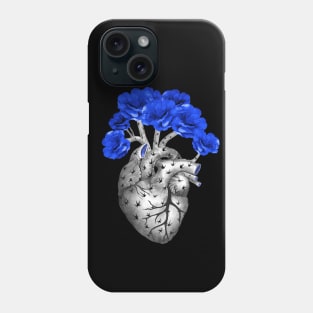 Cactus Heart, succulent heart and blue flowers, Prickly Heart, succulent lover, Plant lover Phone Case