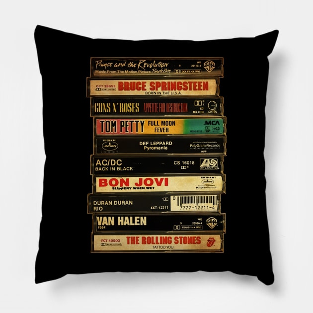 Retro Classic Rock - Cassette Style Pillow by countrydiverse