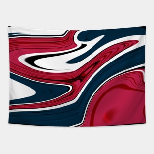 Blue red Marble Waves effect Tapestry