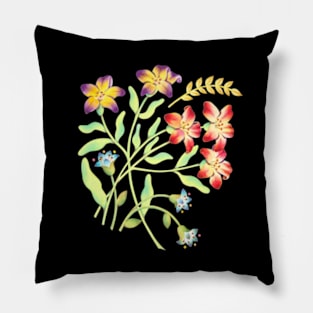 Midnight Meadow Floral Pillow