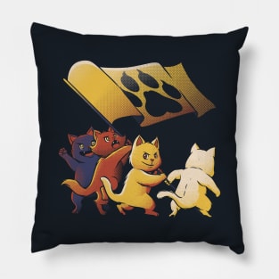 Raising the flag on Iwo Jima cats world domination for cats by Tobe Fonseca Pillow