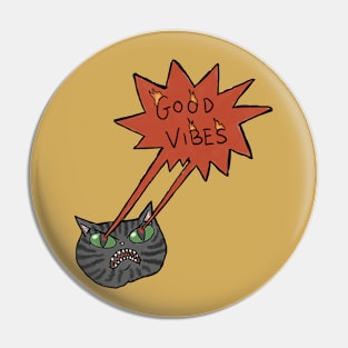 Bad Vibes Cat Pin