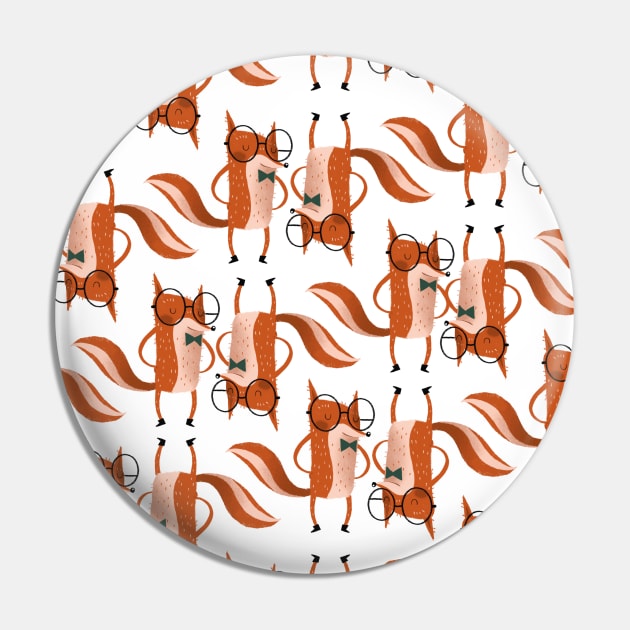 Nerd Fox pattern Pin by Gummy Illustrations