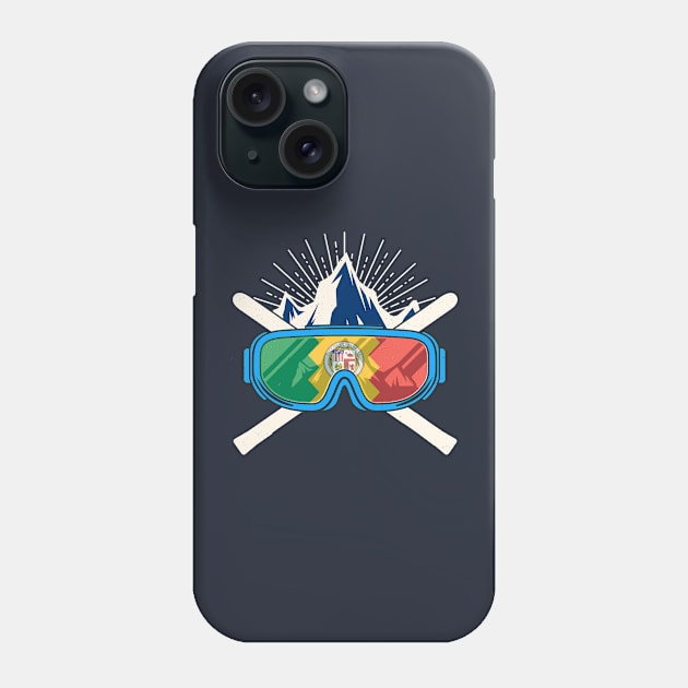 Los Angeles Flag California Ski Skiing Skier Phone Case by E