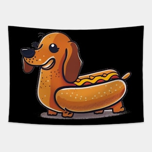 Dachshund Hot Dog Tapestry