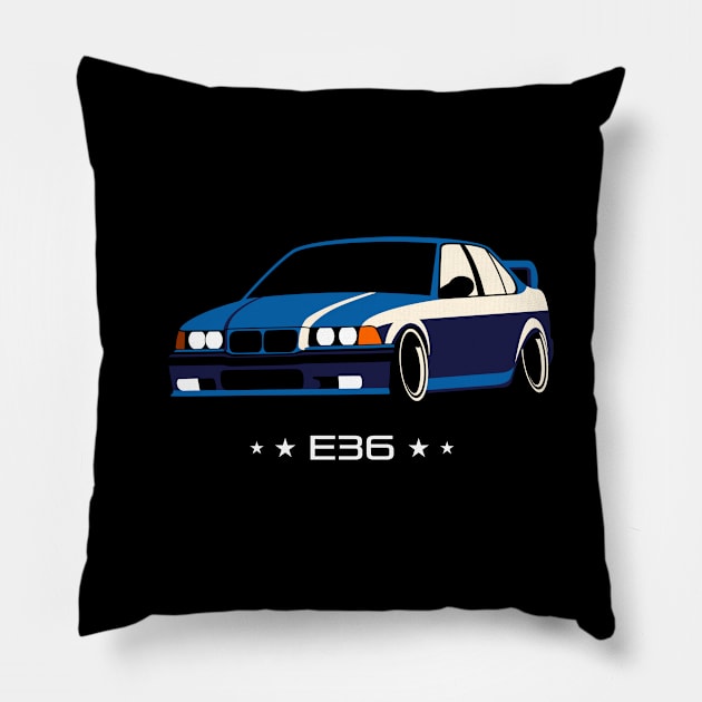 E36 Bimmer minimalist style Pillow by masjestudio