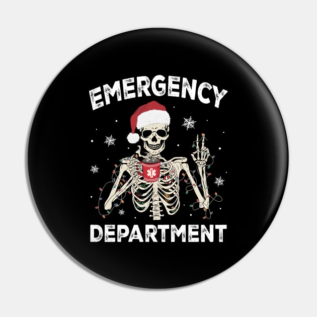 Emergency Department Christmas, Skeleton Christmas Pin by kiperb