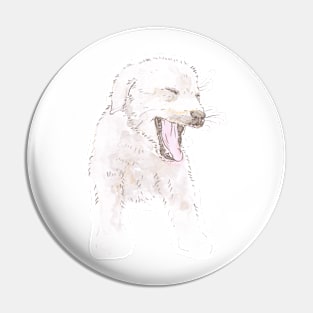 Yawning Labrador Puppy Watercolor Pin