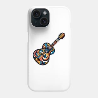 Guitar illustration. Guitar illustration in cubist style Phone Case