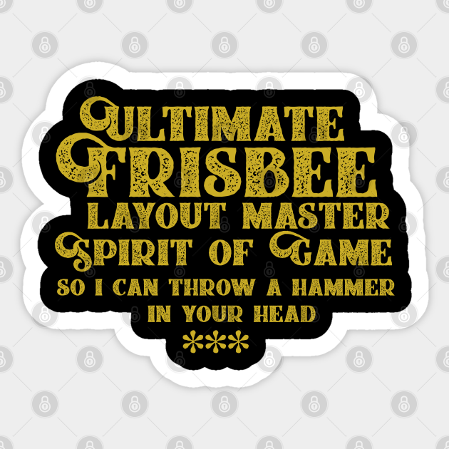 Ultimate Frisbee Lettering - Ultimate Frisbee - Sticker