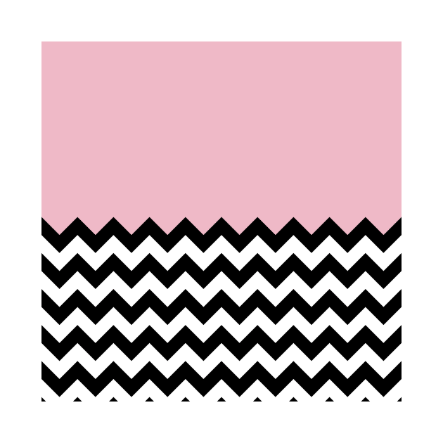 Black and White Zigzag Pattern, Chevron, Pink by Jelena Dunčević