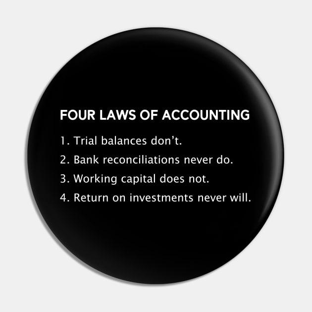 Funny CPA Accountant Four Laws Of Accounting Pun Jokes Pin by mrsmitful01