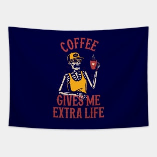 Coffee Gives Me Extra Life Tapestry