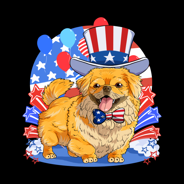 Pekingese Dog 4th Of July Patriotic Puppy by Noseking