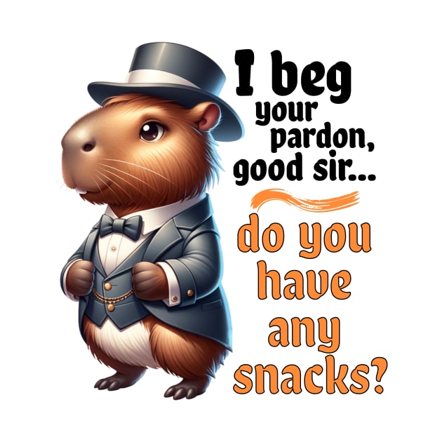 Capybara Gentleman Seeks Snacks Funny Victorian by Critter Chaos