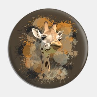 Giraffe Abstract Paint Splatter Design in Warm Earth Tones Pin