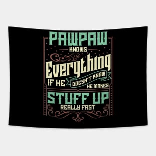 Pawpaw Knows Everything Funny Pawpaw Fathers Day Gifts Tapestry