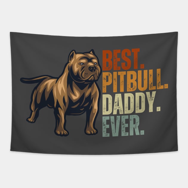 Vintage Best Pitbull Daddy Ever Shirt Father Day Gift for Pitbull Dog Lover Classic Tapestry by Just Me Store