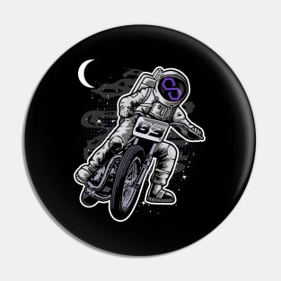 Astronaut Motorbike Polygon Matic Coin To The Moon Crypto Token Cryptocurrency Wallet Birthday Gift For Men Women Kids Pin