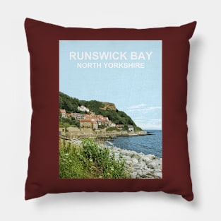 Runswick Bay, North Yorkshire. Travel poster Pillow