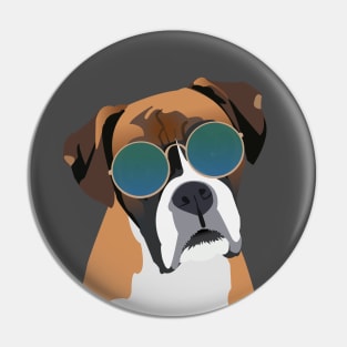 Boxer Dog Wearing Sunglasses Pin