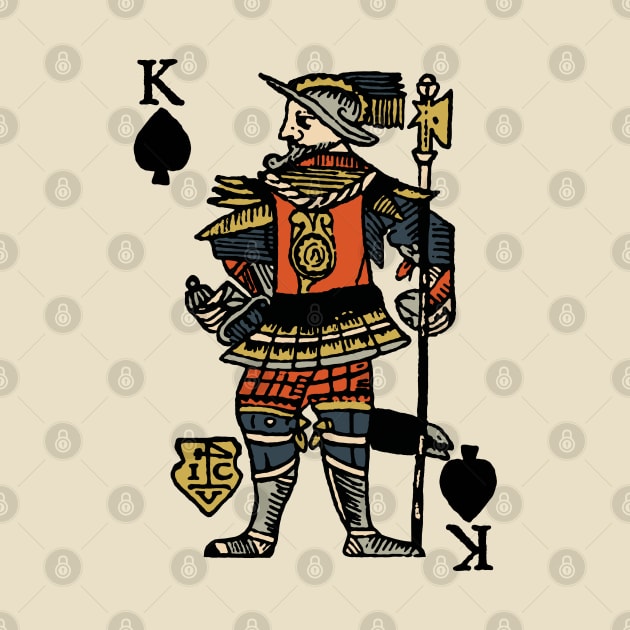 Original Standard Character of Playing Card King of Spades by KewaleeTee