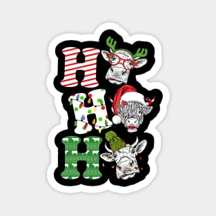 Cow Ho Ho Ho Christmas Shirt, Cow Christmas Shirt Magnet